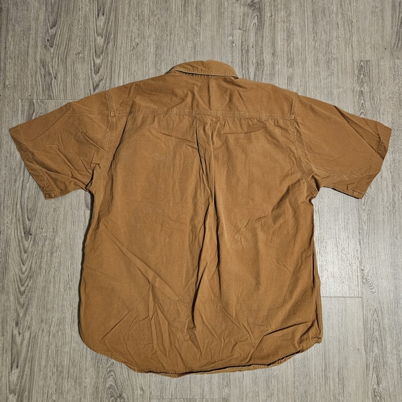 Carhartt Tan Short Sleeve Button Down Shirt Men's Size Large - Picture 2 of 9